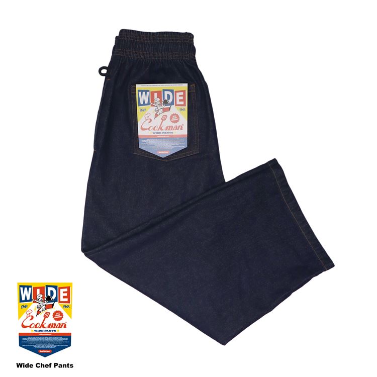 Cookman Wide Chef Pants - Denim : Navy