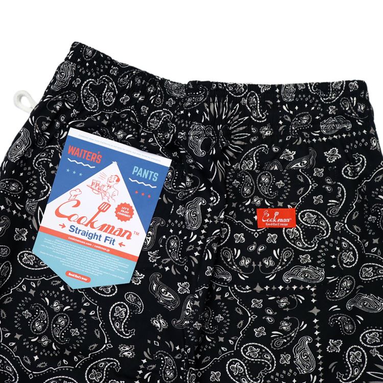 Cookman Waiter's Pants (stretch) - Paisley : Black