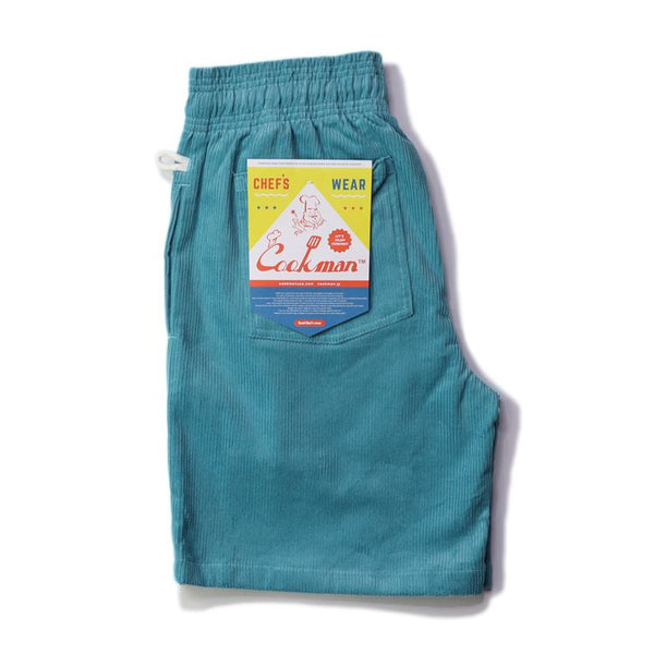 Cookman Chef Short Pants - Corduroy : Turquoise Blue