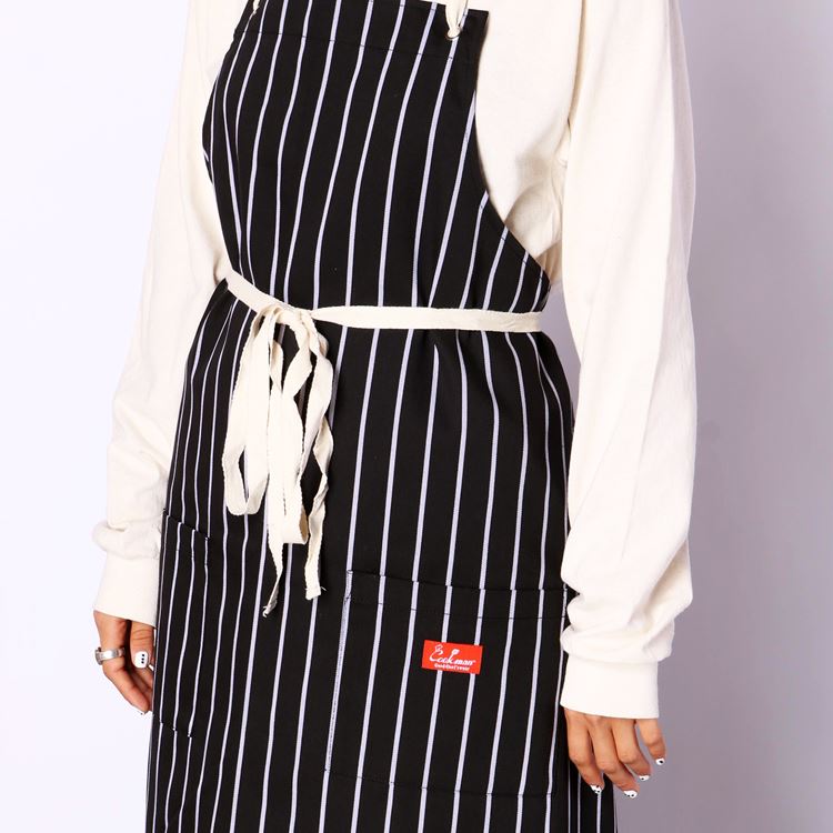 Cookman Long Apron - Stripe : Black