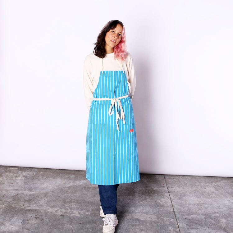 Long Apron - Stripe : Light Blue