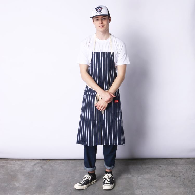 Cookman Long Apron - Stripe : Navy