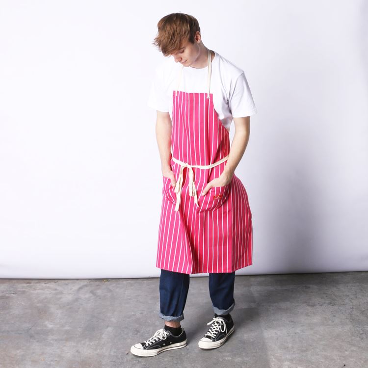 Long Apron - Stripe : Pink