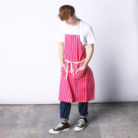 Cookman Long Apron - Stripe : Pink