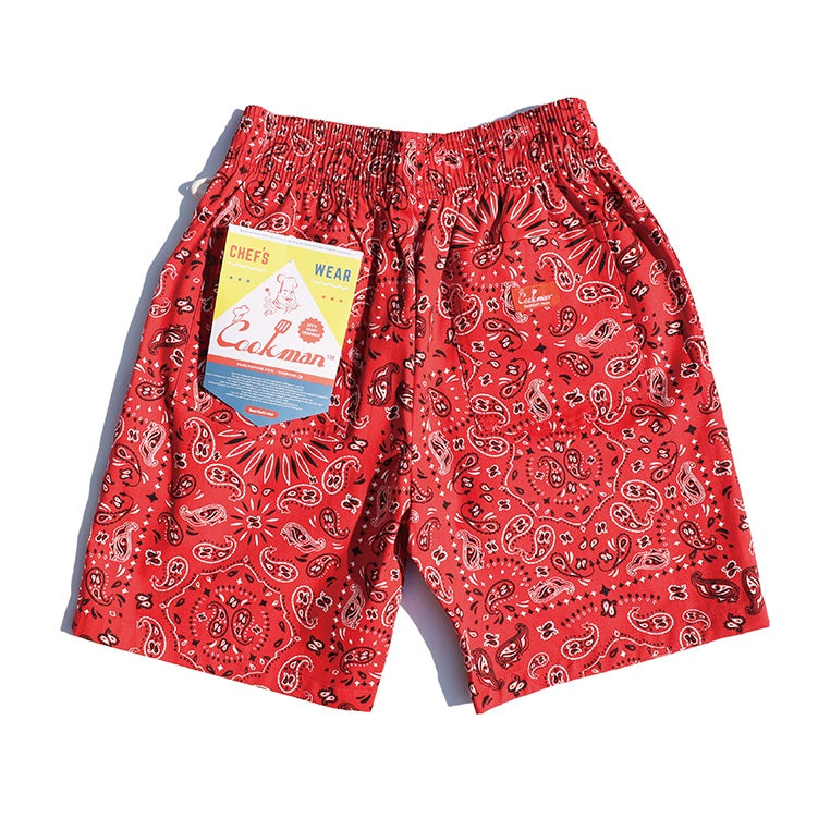 Chef Short Pants - Paisley : Red