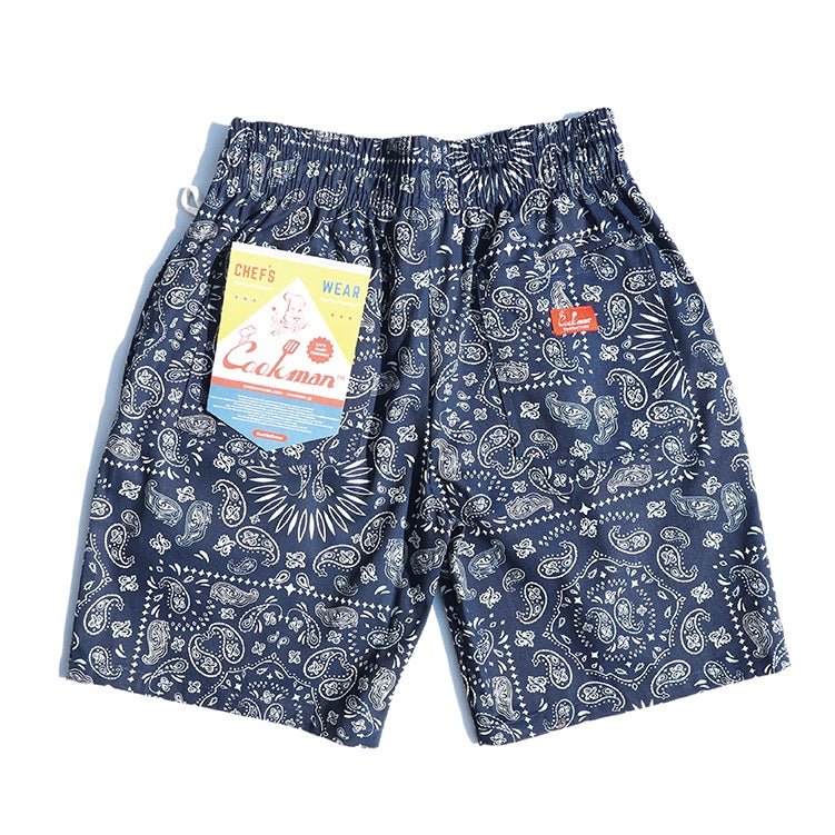 Chef Short Pants - Paisley : Navy