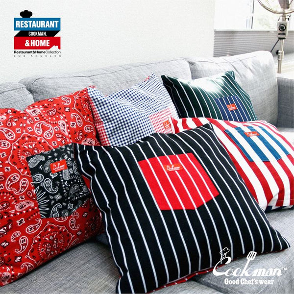 Cookman Pocket Cushion Cover (Reversible)  - Gingham : Red & Navy
