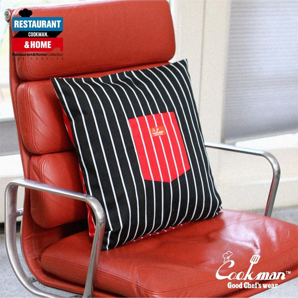 Cookman Pocket Cushion Cover (Reversible) - Stripe : Black & Red