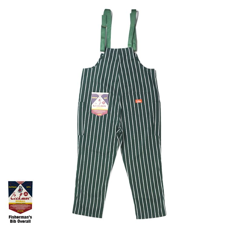 Cookman Fisherman's Bib Overall - Stripe : Dark Green