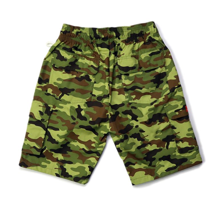 Cookman Chef Short Pants Cargo - Ripstop : Woodland Camo Green