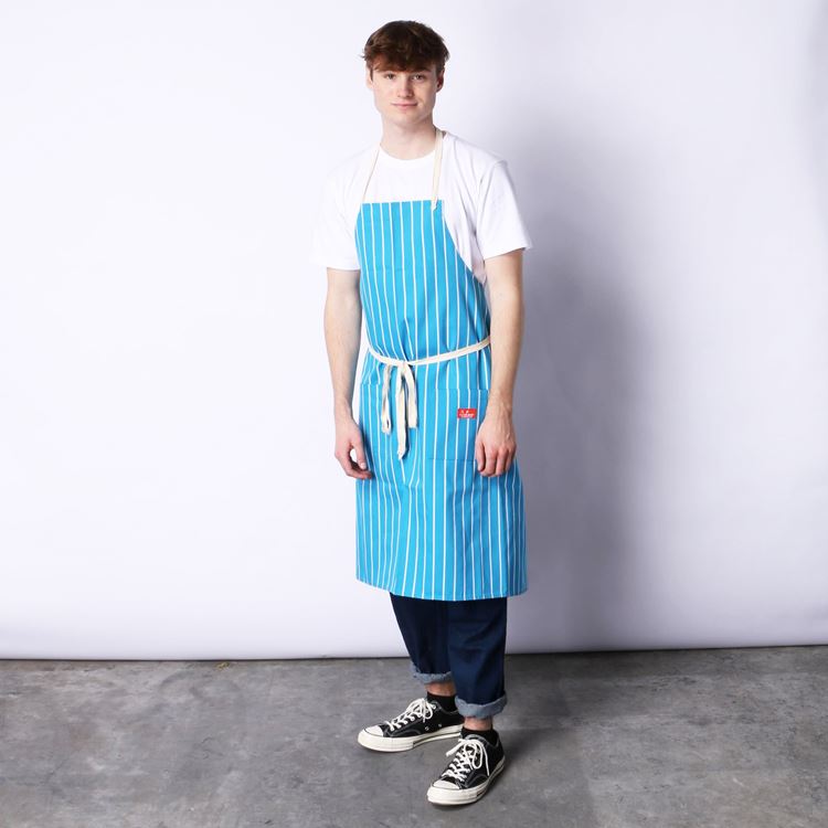 Long Apron - Stripe : Light Blue