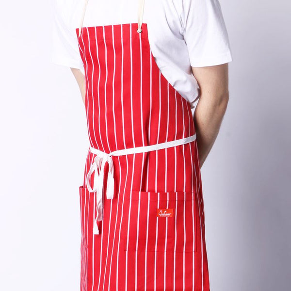 Cookman Long Apron - Stripe : Red
