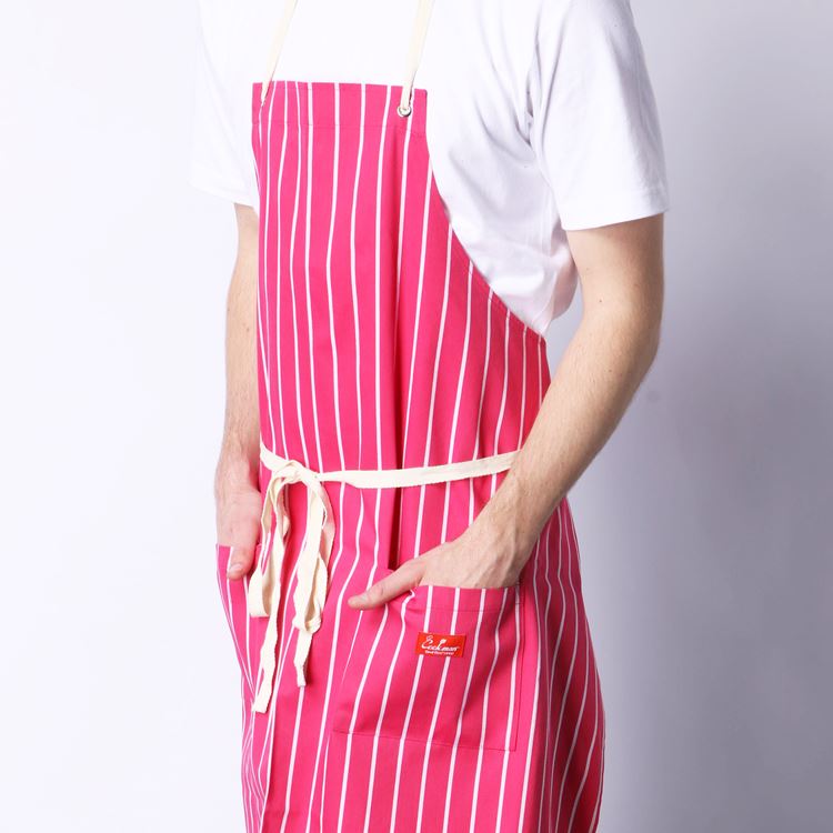 Cookman Long Apron - Stripe : Pink