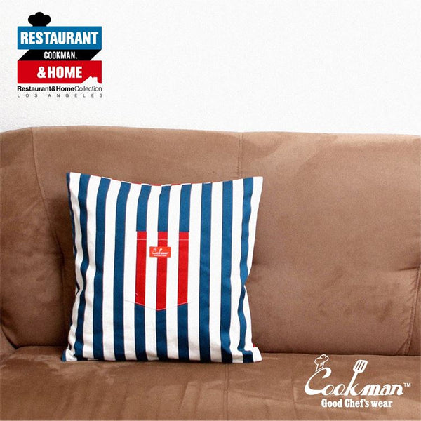 Cookman Pocket Cushion Cover (Reversible) - Wide Stripe : Navy & Red