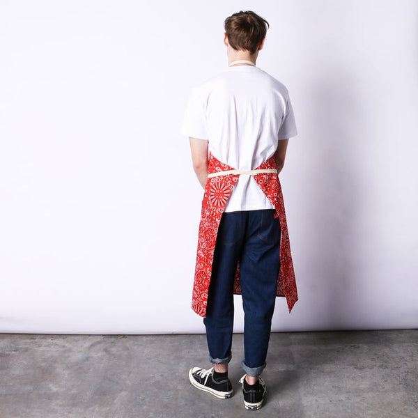 Cookman Long Apron - Paisley : Red