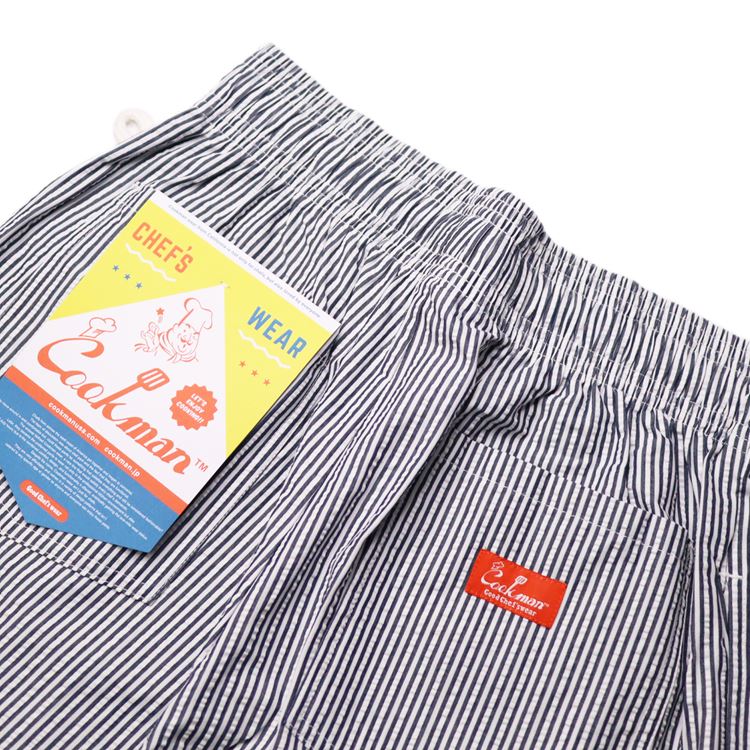 Cookman Chef Short Pants - Seersucker Stripe Navy