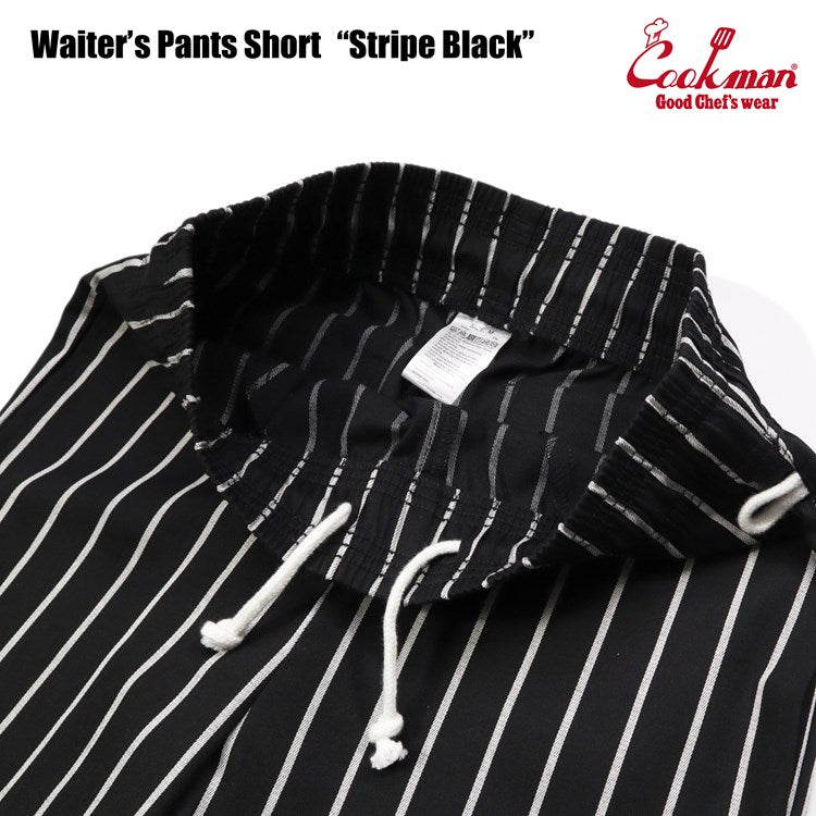 Cookman Waiter's Short Pants (stretch) - Stripe : Black