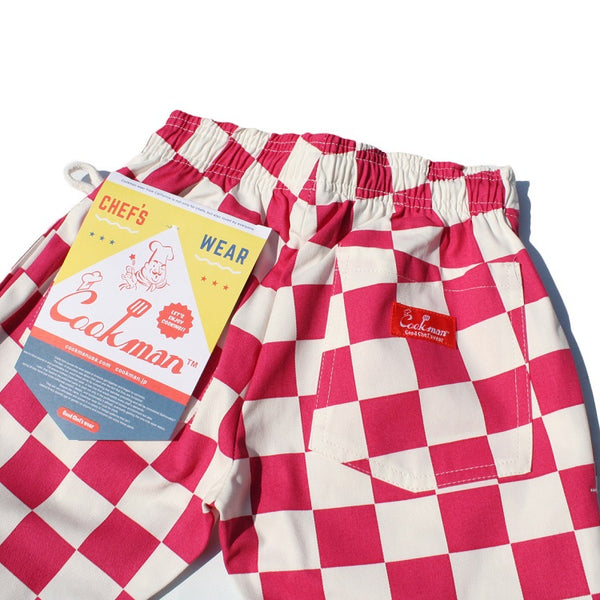 Cookman Chef Pants Kids - Checker : Pink