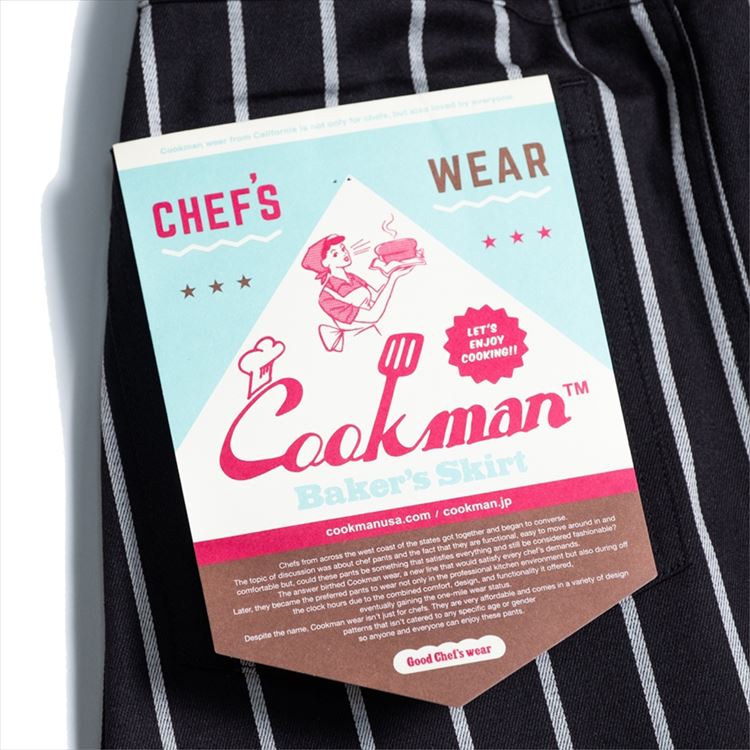 Cookman Baker's Skirt - Stripe : Black