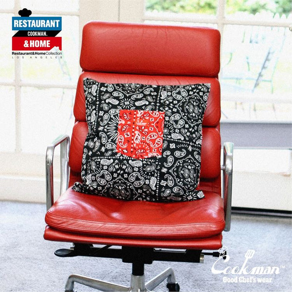 Cookman Pocket Cushion Cover (Reversible) - Paisley : Red & Black