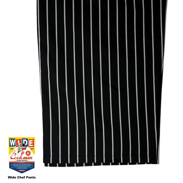 Cookman Wide Chef Pants - Stripe : Black