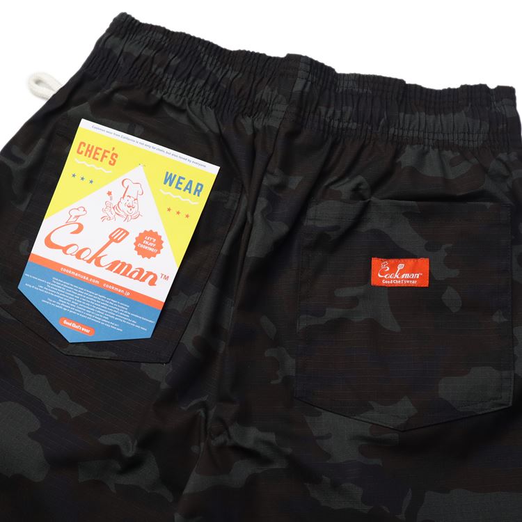 Cookman Chef Short Pants - Ripstop : Woodland Camo Black