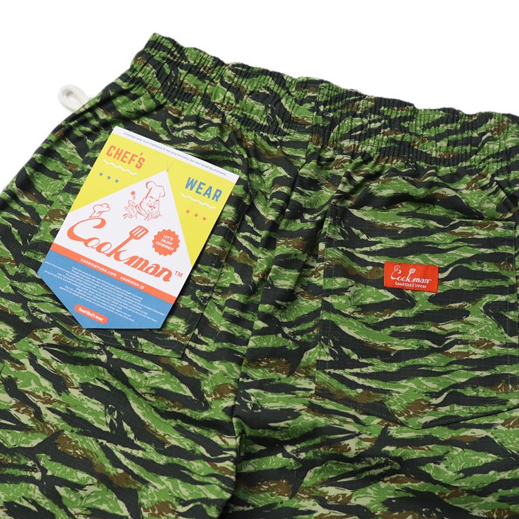 Cookman Chef Short Pants - Ripstop : Tiger Camo Green