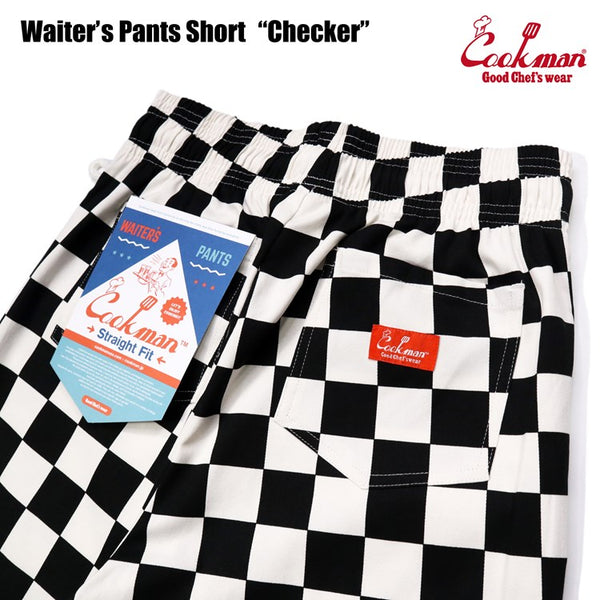 Cookman Waiter's Short Pants (stretch) - Checker : Black