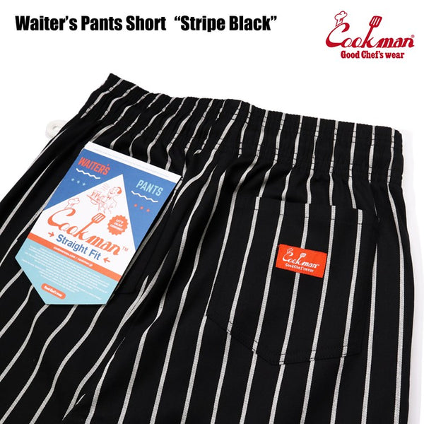 Cookman Waiter's Short Pants (stretch) - Stripe : Black