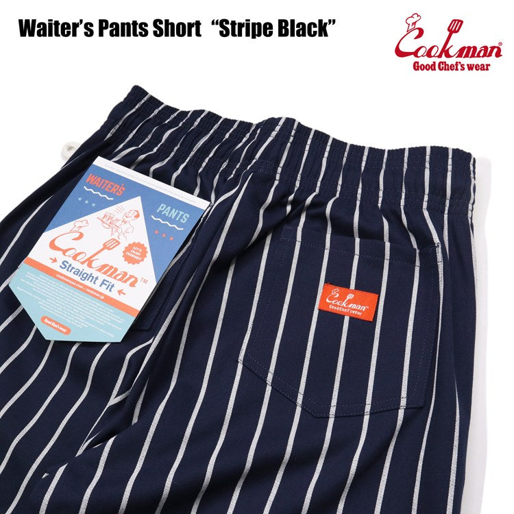 Cookman Waiter's Short Pants (stretch) - Stripe : Navy