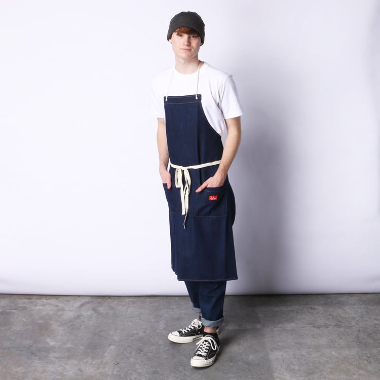 Cookman Long Apron - Denim : Navy