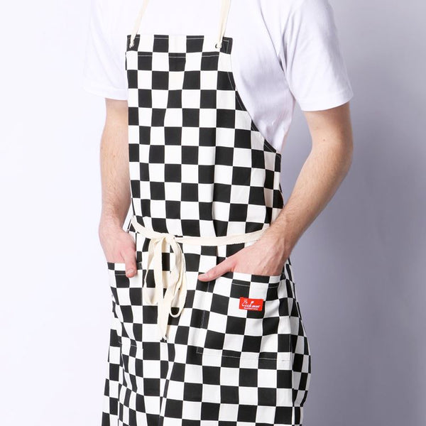 Cookman Long Apron - Checker : Black