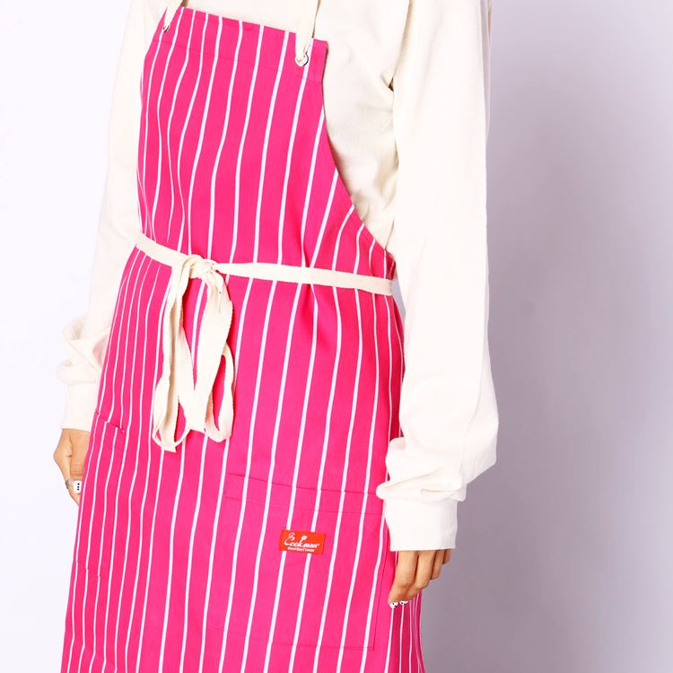 Cookman Long Apron - Stripe : Pink