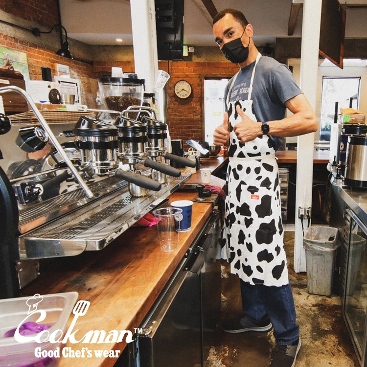 Cookman Long Apron - Cow : White