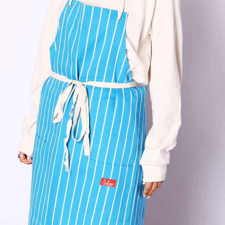 Cookman Long Apron - Stripe : Light Blue