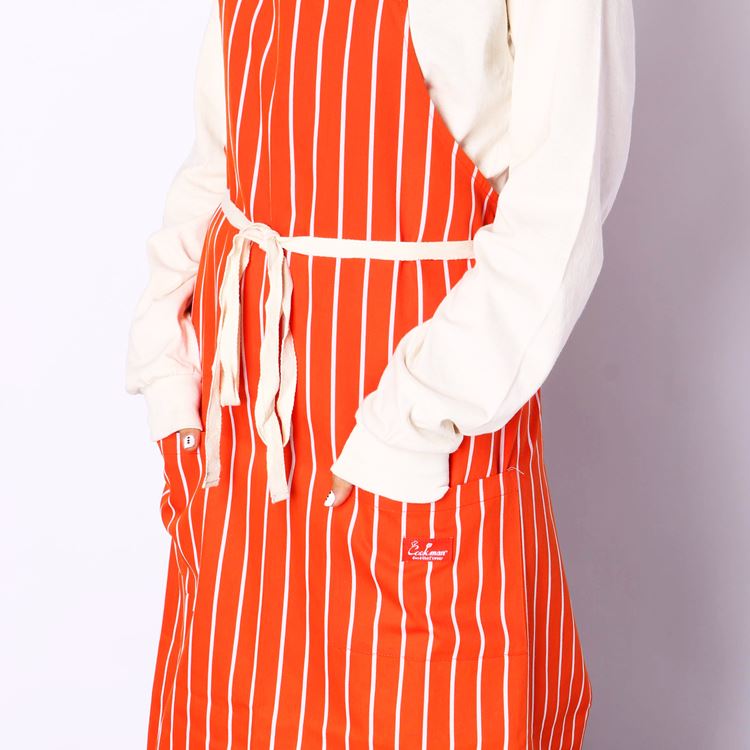 Cookman Long Apron - Stripe : Orange