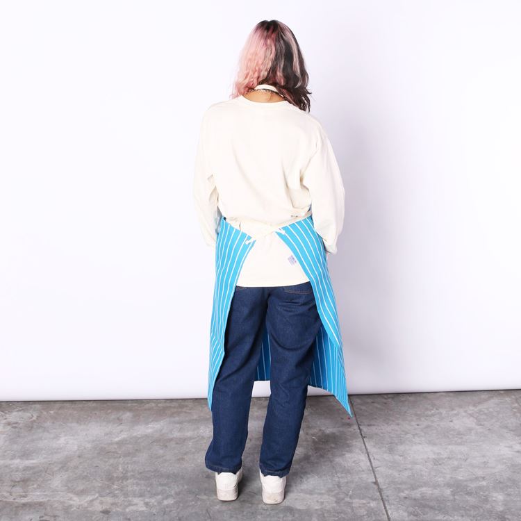 Cookman Long Apron - Stripe : Light Blue