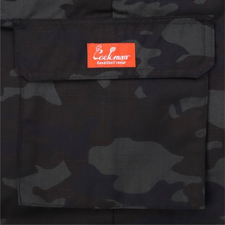 Cookman Chef Pants Cargo - Ripstop : Woodland Camo Black