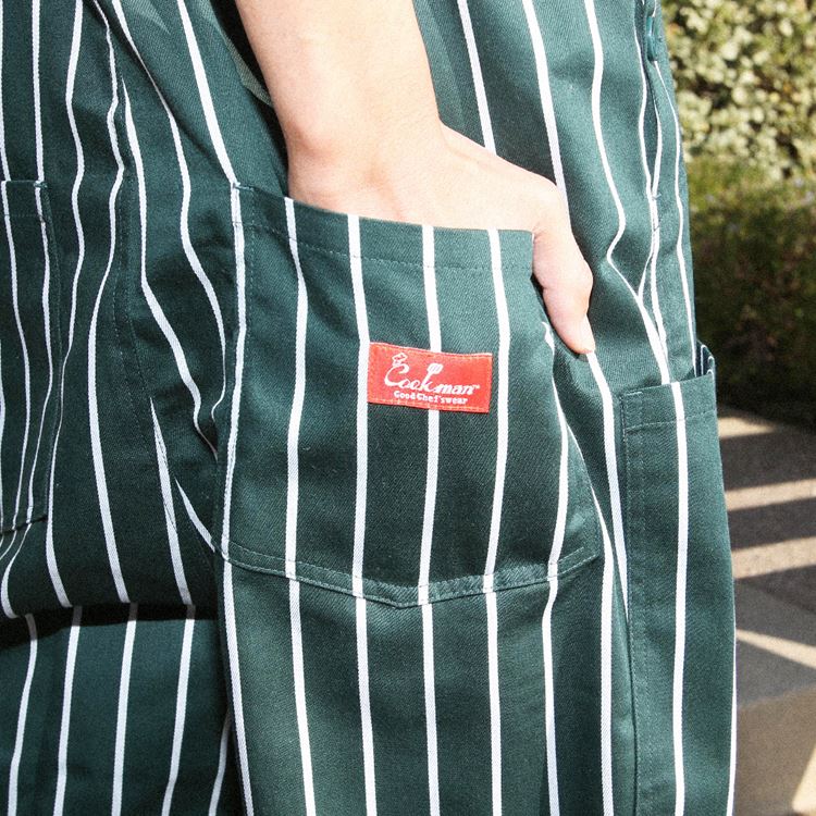 Cookman Fisherman's Bib Overall - Stripe : Dark Green