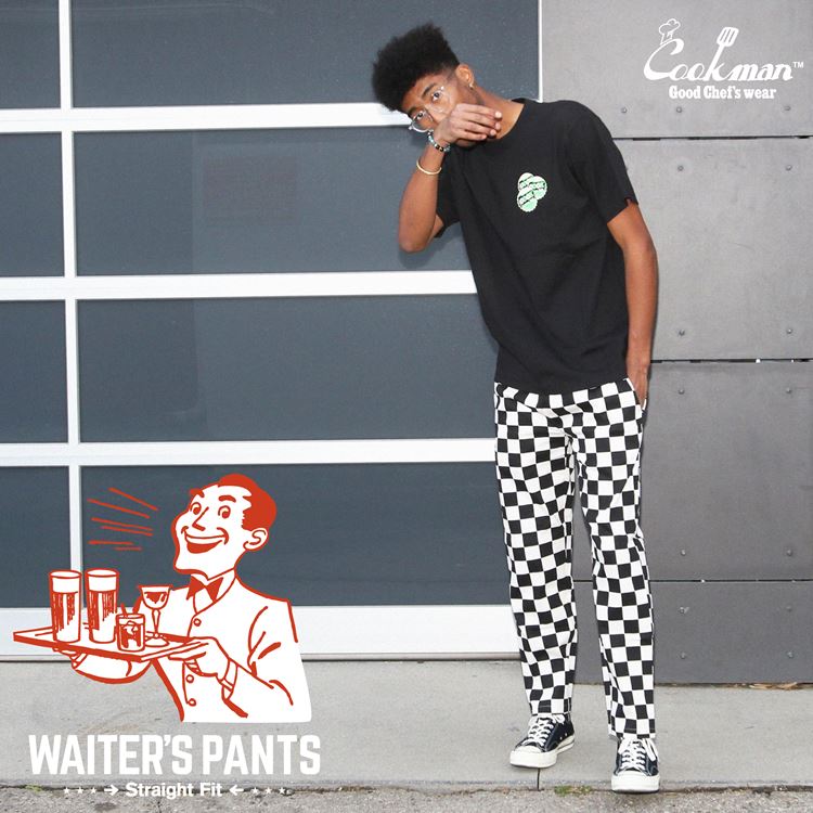 Cookman Waiter's Pants (stretch) - Checker : Black