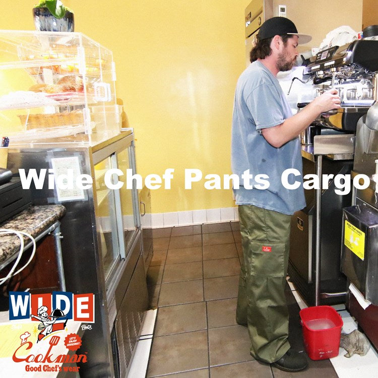 Cookman Wide Chef Pants Cargo - Olive