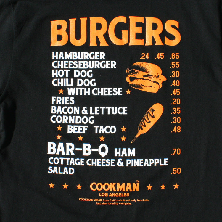 Cookman Tees - Burgers Menu : Black