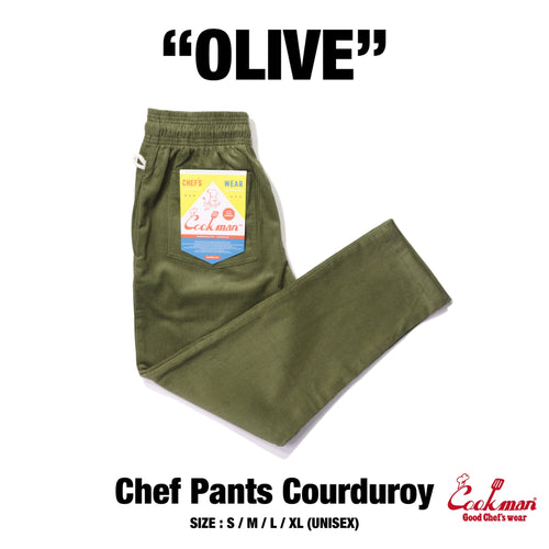 Cookman Chef Pants - Corduroy : Olive – Cookman USA