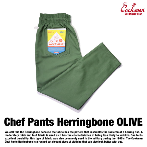 Cookman Chef Pants - Herringbone : Olive