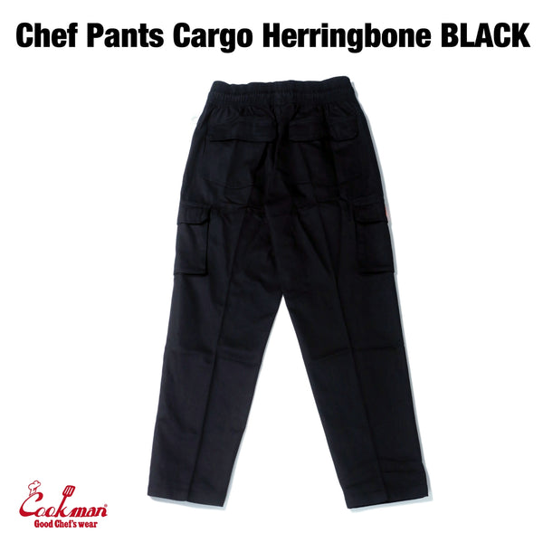 Cookman Chef Pants Cargo - Herringbone : Black