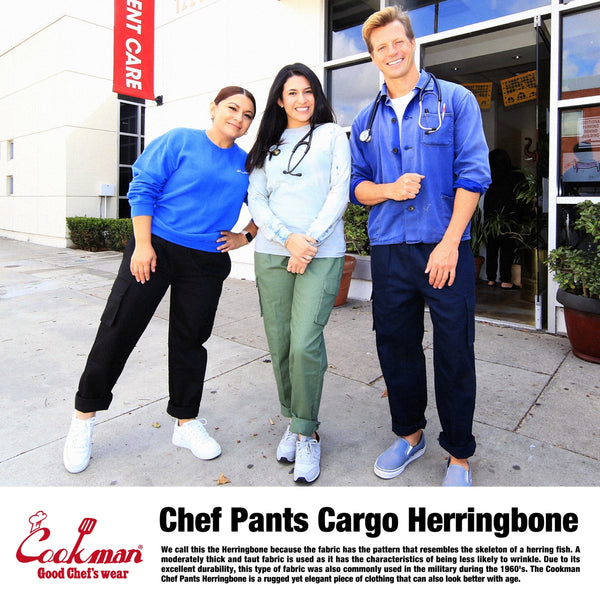 Cookman Chef Pants Cargo - Herringbone : Black