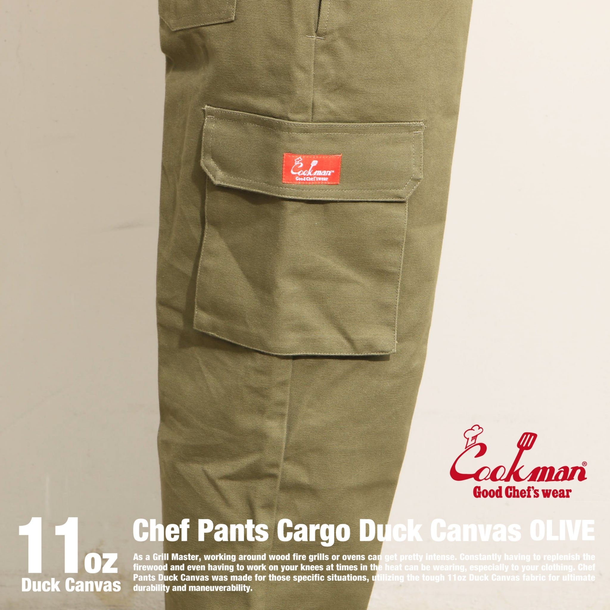 Cookman Chef Pants Cargo - Duck Canvas : Olive