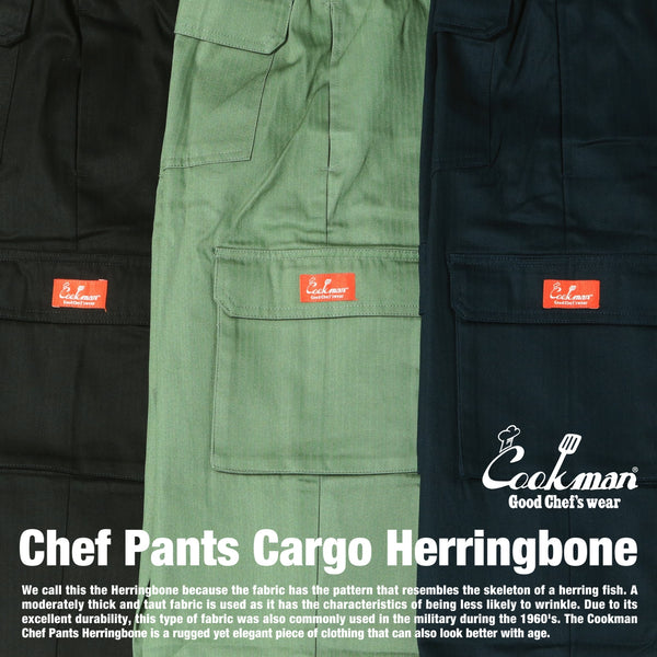 Cookman Chef Pants Cargo - Herringbone : Olive