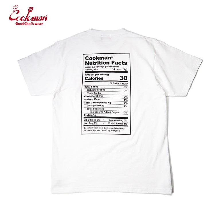 Cookman T-shirts - Nutrition Facts : White