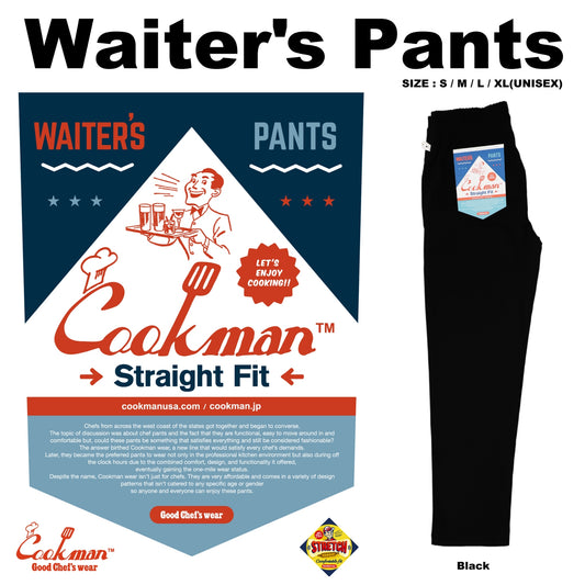 Cookman Waiter's Pants (stretch) - Black